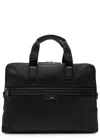 Hugo Boss Boss Logo Woven Shell Briefcase In Black