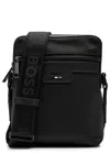 Hugo Boss Boss Logo Woven Shell Cross-body Bag In Black