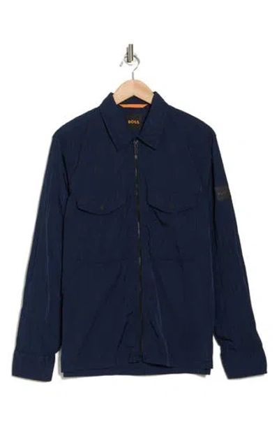 Hugo Boss Boss Lovel Zip Shirt Jacket In Navy