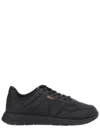 Hugo Boss Streamlined Black Sneakers With Contemporary Silhouette In Black