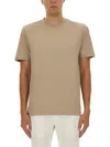 Hugo Boss Embossed-logo T-shirt In Neutral