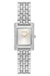 Hugo Boss Boss Lucy Precious Rectangular Watch, 18.5mm In Silver