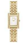 Hugo Boss Boss Lucy Precious Rectangular Watch, 18.5mm In White