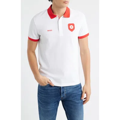 Hugo Boss Boss Lux Paddy Cotton Polo In White