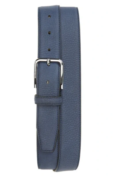 Hugo Boss Boss Madison Leather Belt In Blue