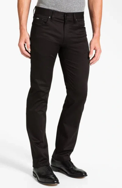 Hugo Boss Delaware Straight Leg Jeans In Black