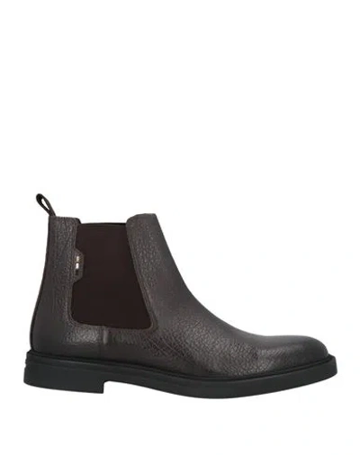 Hugo Boss Boss Man Ankle Boots Dark Brown Size 12 Leather