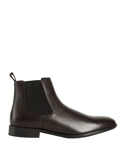 Hugo Boss Boss Man Ankle Boots Dark Brown Size 8.5 Leather