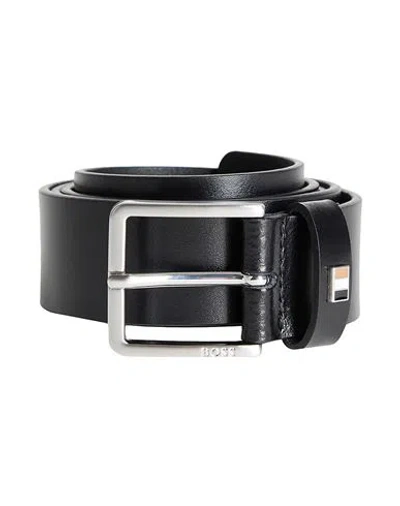 Hugo Boss Boss Man Belt Black Size 39.5 Cow Leather