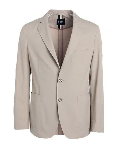 Hugo Boss Boss Man Blazer Beige Size 40 Cotton, Polyester, Elastane