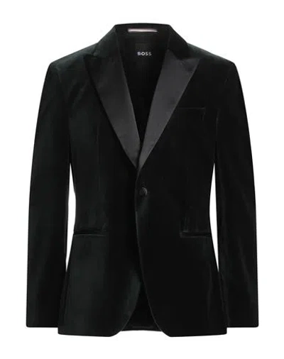 Hugo Boss Boss Man Blazer Dark Green Size 42 Cotton