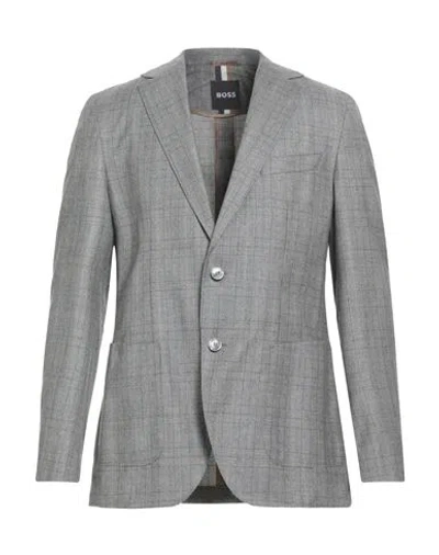 Hugo Boss Boss Man Blazer Grey Size 46 Virgin Wool In Gray
