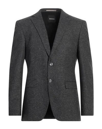 Hugo Boss Slim-fit Jacket In A Micro-pattern Wool Blend In Light Grey