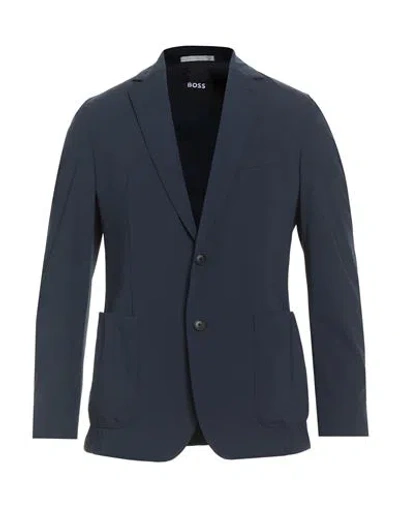 Hugo Boss Boss Man Blazer Navy Size 42 Polyamide, Elastane In Blue