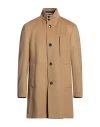 Hugo Boss Boss Man Coat Camel Size 36 Virgin Wool, Cashmere In Beige