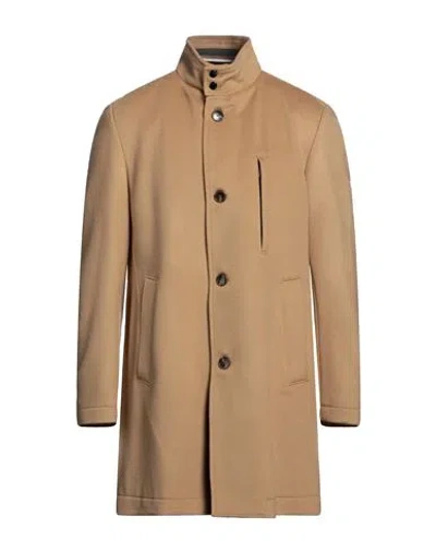 Hugo Boss Boss Man Coat Camel Size 36 Virgin Wool, Cashmere In Beige