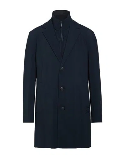 Hugo Boss Boss Man Coat Midnight Blue Size 40 Virgin Wool, Polyester