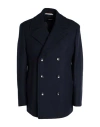 Hugo Boss Boss Man Coat Midnight Blue Size 42 Recycled Wool, Polyamide In Blue