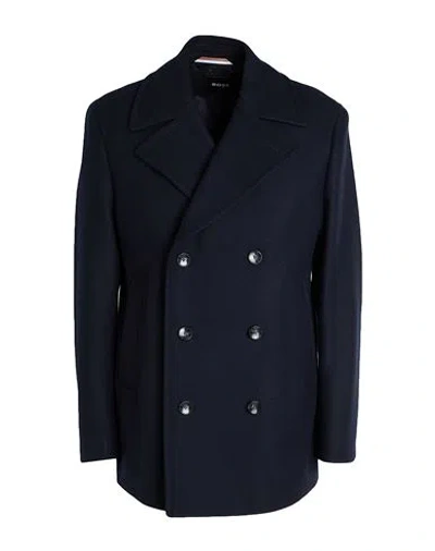 Hugo Boss Boss Man Coat Midnight Blue Size 42 Recycled Wool, Polyamide