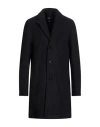 Hugo Boss Boss Man Coat Midnight Blue Size 44 Virgin Wool, Polyamide In Blue