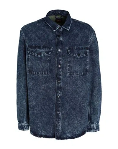 Hugo Boss Boss Man Denim Shirt Blue Size S Cotton, Recycled Cotton