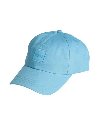 Hugo Boss Boss Man Hat Pastel Blue Size Onesize Cotton