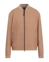 Hugo Boss Boss Man Jacket Camel Size 44 Wool, Polyester, Viscose, Polyamide, Elastane In Brown