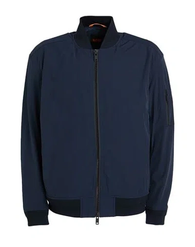 Hugo Boss Boss Man Jacket Navy Size 42 Polyamide, Elastane In Navy Blue