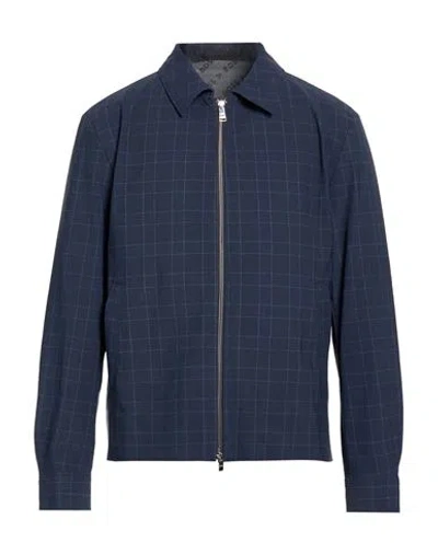Hugo Boss Checked Zip-up Shirt Jacket In Black