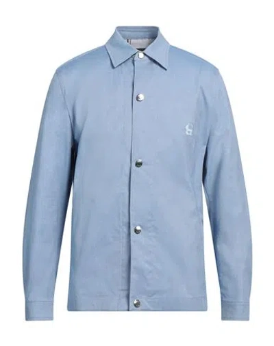 Hugo Boss Boss Man Jacket Sky Blue Size 40 Cotton, Elastane