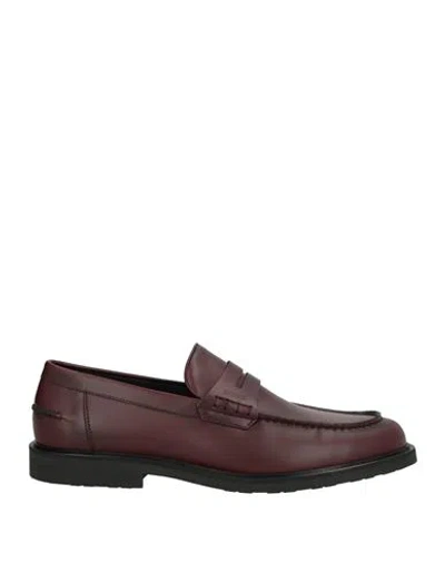 Hugo Boss Boss Man Loafers Burgundy Size 7 Textile Fibers