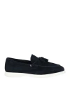 Hugo Boss Suede Slip-on Loafers With Tassel Trim In Blue