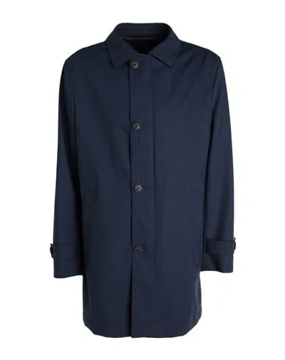 HUGO BOSS BOSS MAN OVERCOAT & TRENCH COAT NAVY SIZE 40 POLYESTER, WOOL, ELASTANE