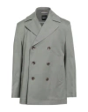 Hugo Boss Boss Man Overcoat & Trench Coat Sage Green Size 46 Cotton, Elastane In Green