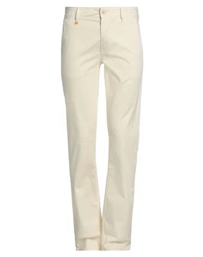 Hugo Boss Boss Man Pants Cream Size 31w-32l Cotton, Elastane In White