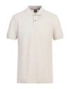 Hugo Boss Pallas Cotton Polo Shirt With Embroidered Logo In Beige