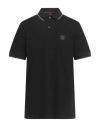 Hugo Boss Black Solid Shirt Collar Polo In Black