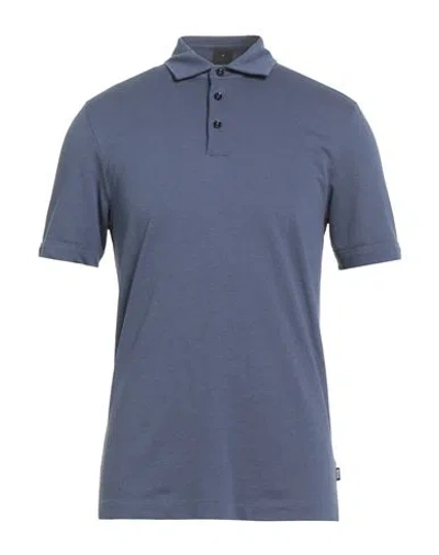 Hugo Boss Boss Man Polo Shirt Slate Blue Size Xxl Lyocell, Cotton