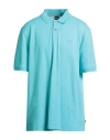 Hugo Boss Boss Man Polo Shirt Turquoise Size 4xl Cotton In Blue