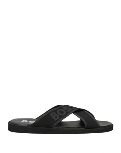 Hugo Boss Boss Man Sandals Black Size 7 Textile Fibers
