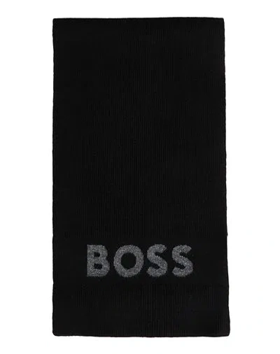 Hugo Boss Boss Man Scarf Black Size - Recycled Polyamide, Viscose, Recycled Wool, Wool, Cashmere
