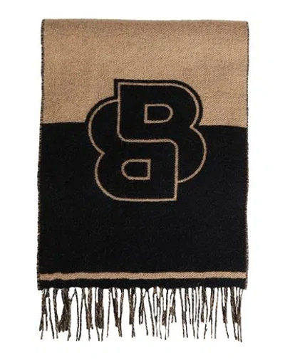 Hugo Boss Boss Man Scarf Camel Size - Wool, Polyamide In Beige