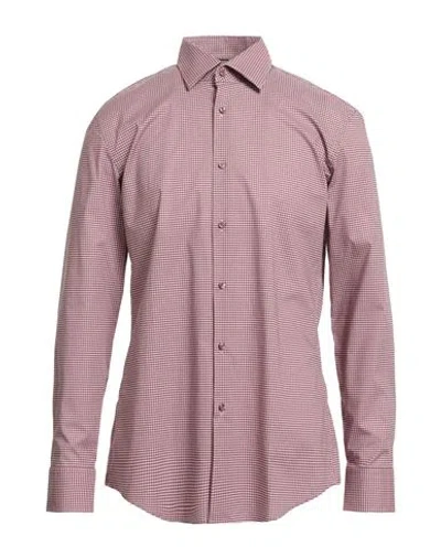 Hugo Boss Boss Man Shirt Antique Rose Size 17 ¾ Cotton, Elastane In Pink