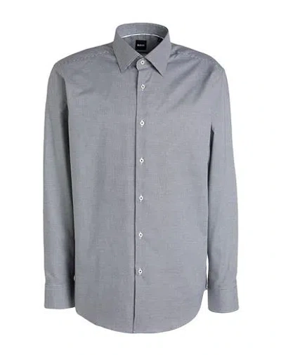 Hugo Boss Boss Man Shirt Black Size 15 Cotton, Elastane