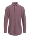 Hugo Boss Slim-fit Shirt In Printed Performance-stretch Jersey In Purple