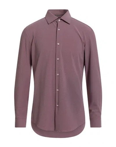 HUGO BOSS BOSS MAN SHIRT BURGUNDY SIZE 15 ¾ POLYESTER, ELASTANE
