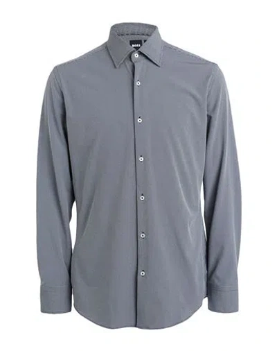 Hugo Boss Boss Man Shirt Grey Size 17 ½ Polyester, Elastane