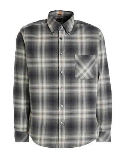 Hugo Boss Boss Man Shirt Grey Size L Cotton In Green
