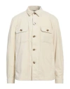 Hugo Boss Relaxed-fit Shirt-style Jacket In Pure Cotton In White