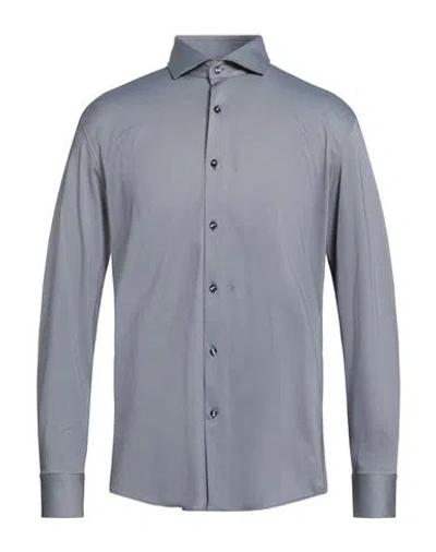 Hugo Boss Boss Man Shirt Midnight Blue Size 15 ½ Polyamide, Polyester, Elastane In Gray
